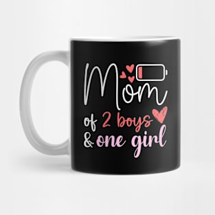 Funny Mother's Day Birthday Mom of Two Boys and One Girl Mug